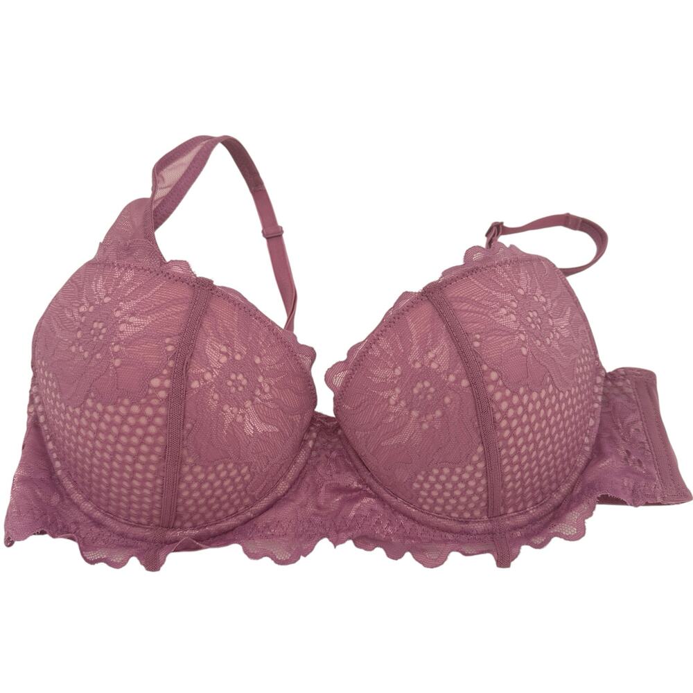 Adore Me Marella Contour Plus Purple Lace Bra Size 34C